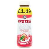Euro Shopper Protein Shake Strawberry Flavour 330ml (Case of 8)  Adomoo
